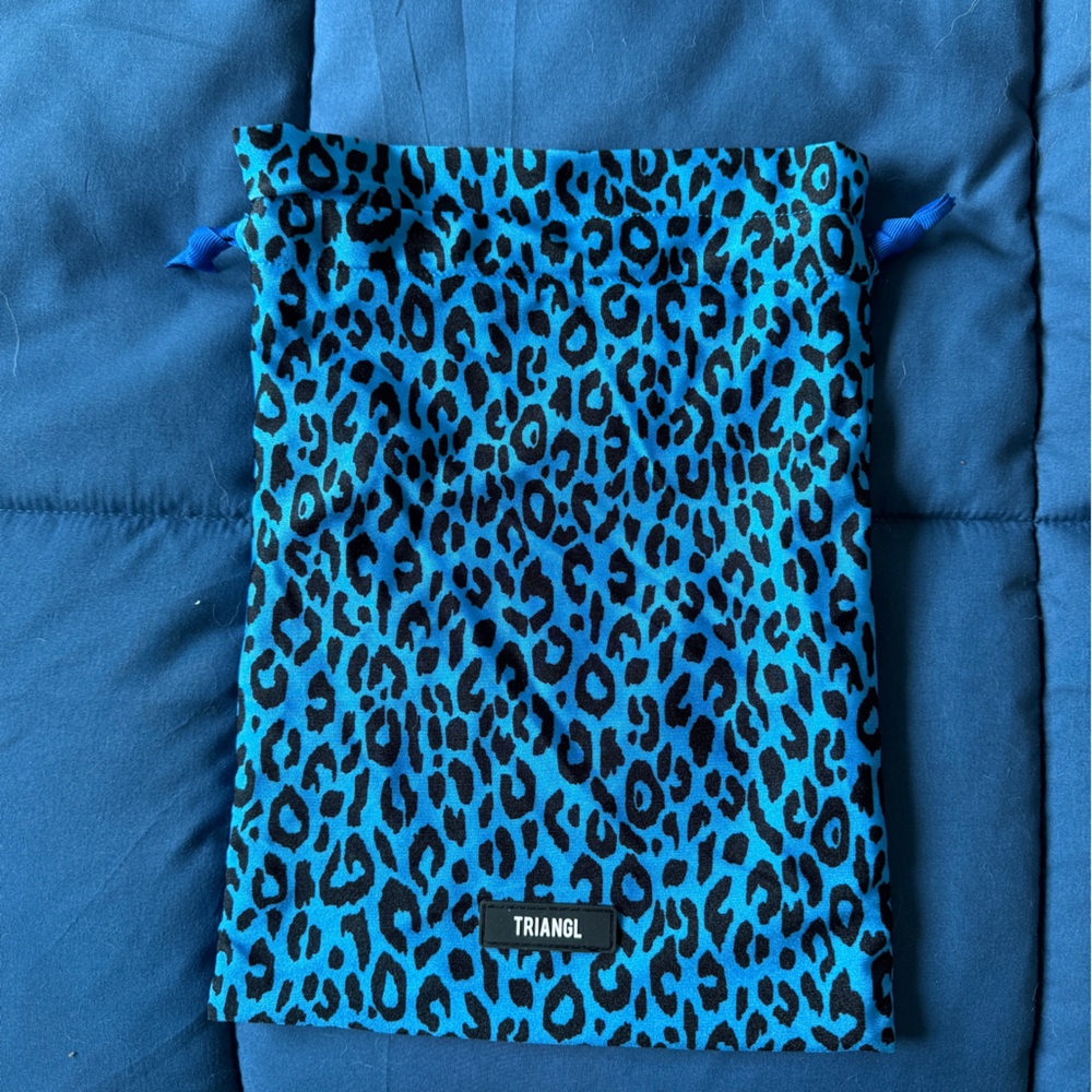 Triangl Swimwear Blue Leopard Print Drawstring Bag